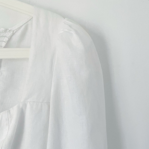 Reformation White Puff Sleeve Top - Picture 9 of 16